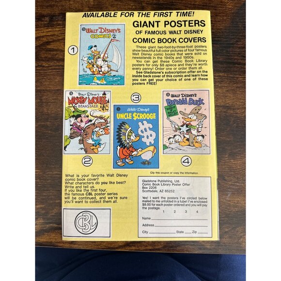Gladstone Walt Disneys Comics No #515 Feb 1987 Bagged Boarded Vintage Top Hat - Picture 4 of 4